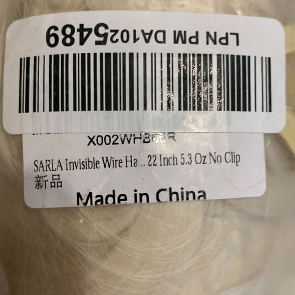 Blonde hair extension with invisible band 22 inch 5.3 ounce no clips - Picture 10 of 12